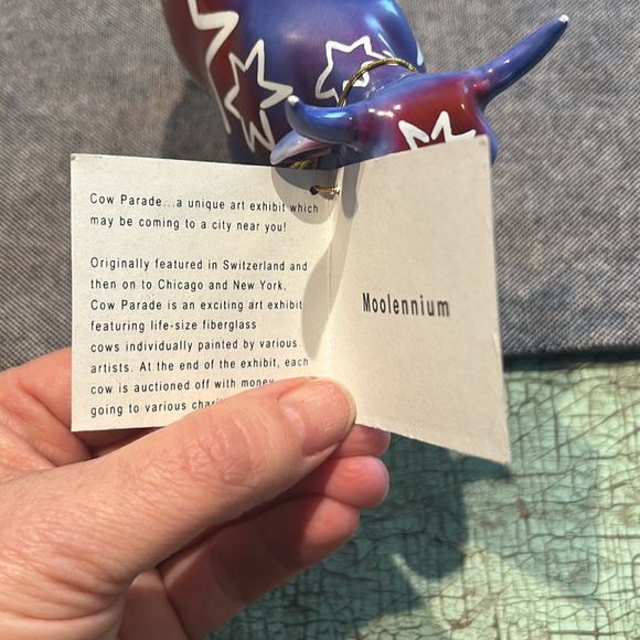 CowParade Chicago Retired Moolennium Y2K 2000 Millennium VERY RARE Ceramic - Picture 6 of 6